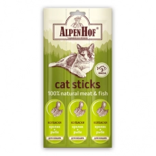 AlpenHof Лакомство Колбаски с мясом кролика и рыбы для кошек, 3 шт.